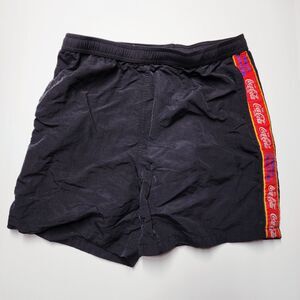 Y2K VTG Coke Coca Cola Branded Side Stripe Have A Good Day Active Shorts Black M